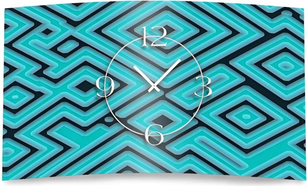 Horloge murale silencieuse turquoise sans tic-tac dixtime 3d-0206 déco
