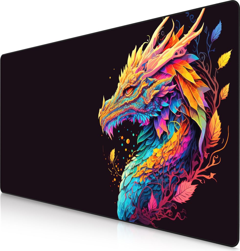 Titanwolf Gaming Mauspad, XXXL Speed Mousepad 1200 x 600 mm, Geschwindigkeit & Präzision, Color Dragon