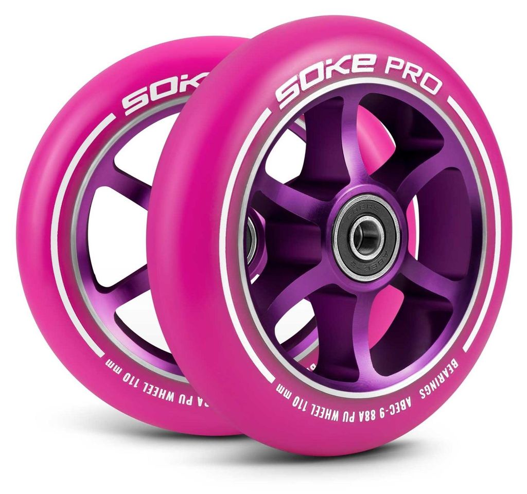 Rollerräder 110 mm, rosa, 2 Stück
