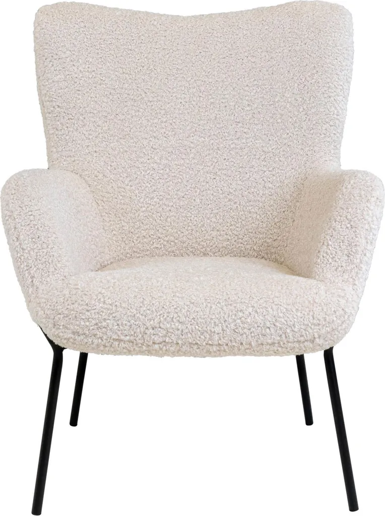 Fauteuil de lecture Glasgow blanc imitation peau de mouton chic - 3