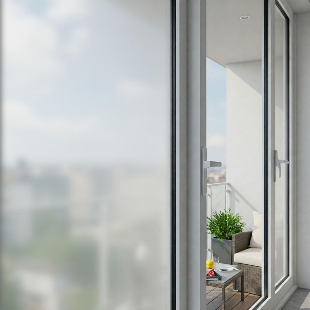 Fensterfolie Blickdicht Selbstklebend 152x5000 cm - Frost Fein - Klebefolie Fenster Sichtschutz mit Dekor-Effekt - Sichtschutzfolie Fenster Lichtdu...