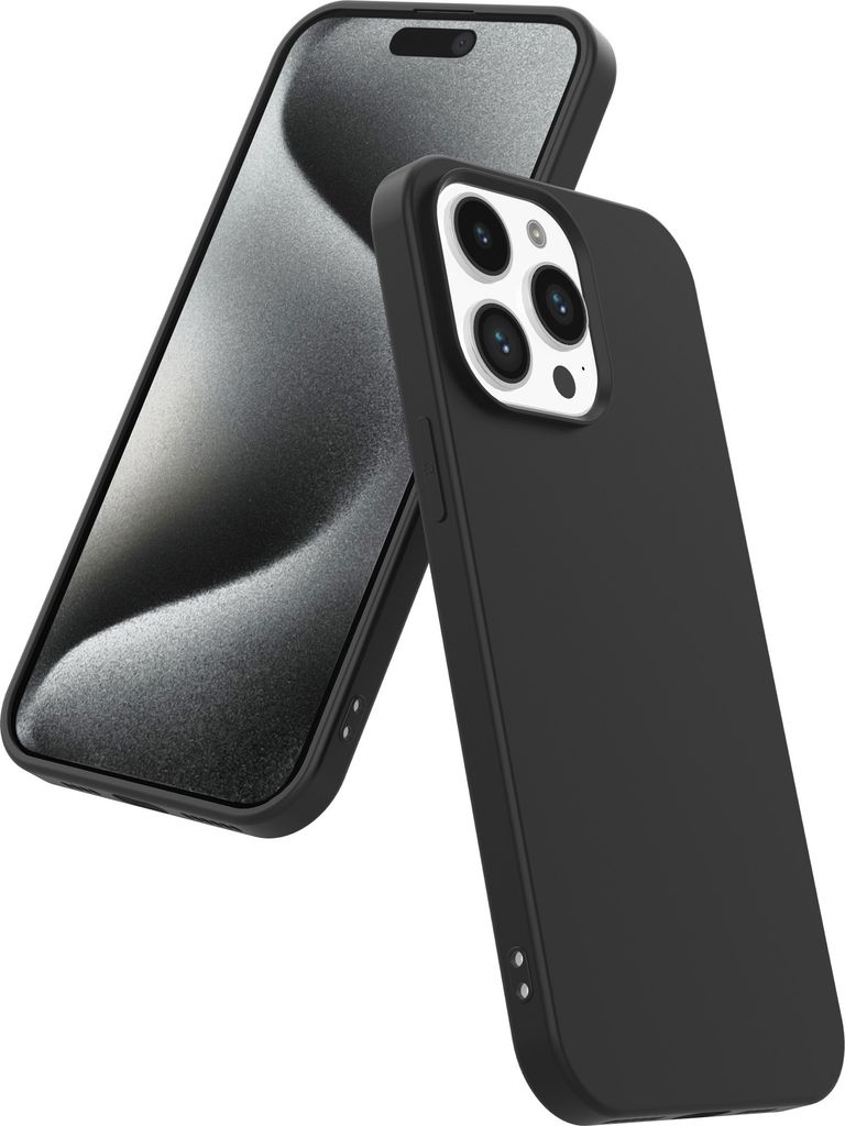 Smartphonica Telefon Fall geeignet für iPhone 15 Pro Max Silikon mit weichen schützenden innen - BackCover Fall weich innen - schwarz