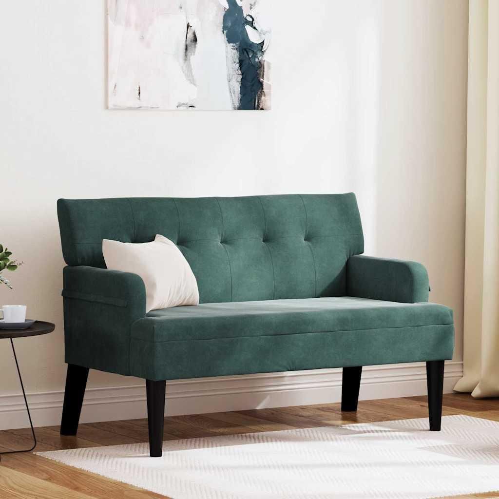 "Schlussverkauf" Chesterfield Bank - Sitzbank Langlebig - modern-desgin - Dunkelgrün 112x65,5x75 cm Samt C15558