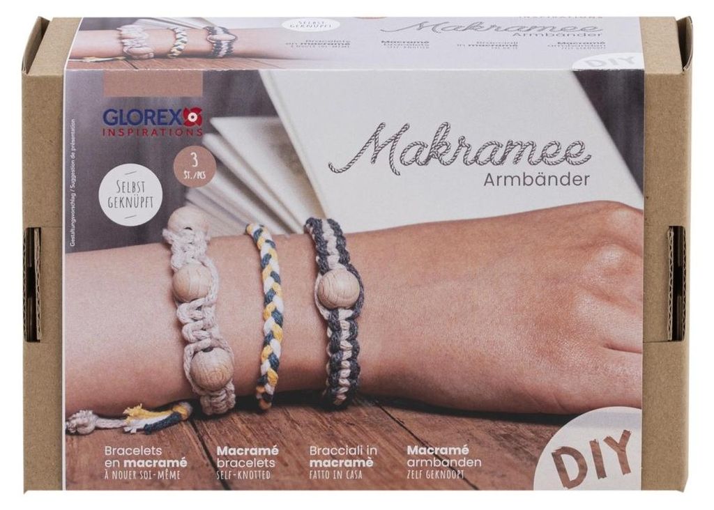 GLOREX Bastelset Makramee Armbänder