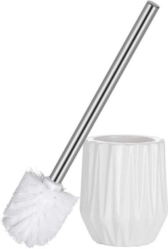 Ensemble pot et brosse WC en céramique artisanale, accessoires de bain