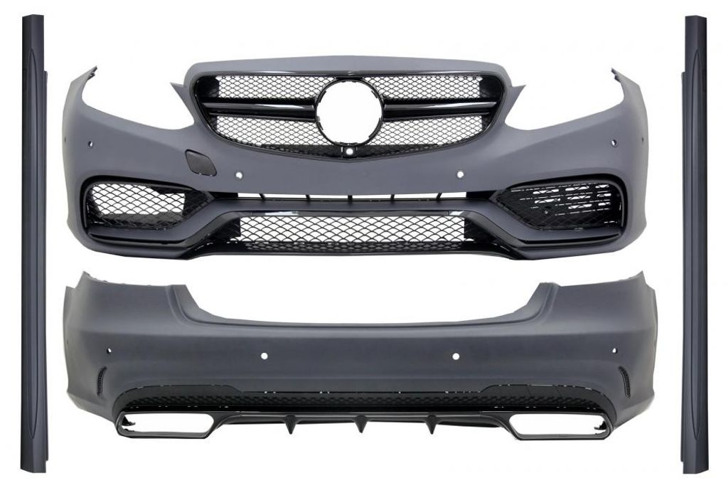 Body Kit für Mercedes E-Klasse W212 Facelift 13-16 E63 AMG Look Glänzend Schwarz.