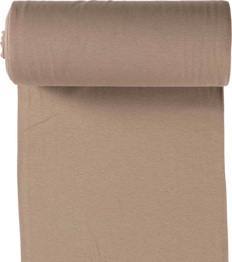 Bio Bündchenstoff Schlauchware 35(70)cm breit Meterware ab 25cm Jersey taupe grau