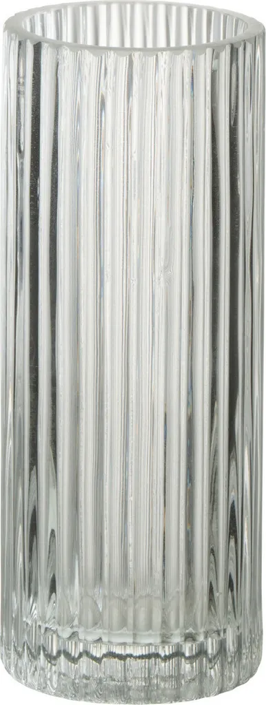 Vase en Verre Transparent à Rayures Cylindrique J-Line Taille Petite