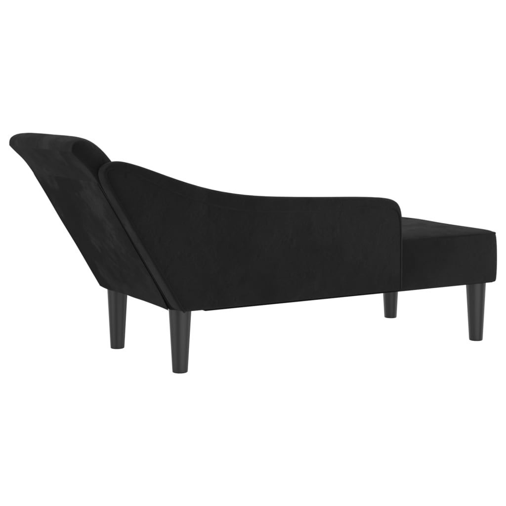 vidaXL Chaiselongue mit Kissen Schwarz Samt Produktbild 4