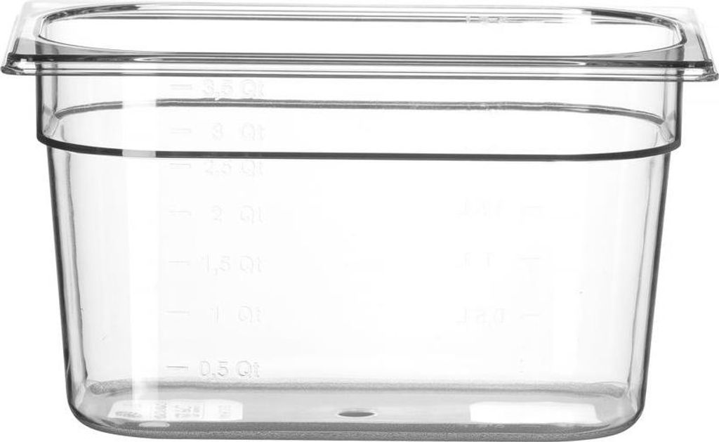 HENDI Gastronorm-Behälter 1/4, Profi Line, GN 1/4, 2,8L, Transparent, 265x162x(H)100mm