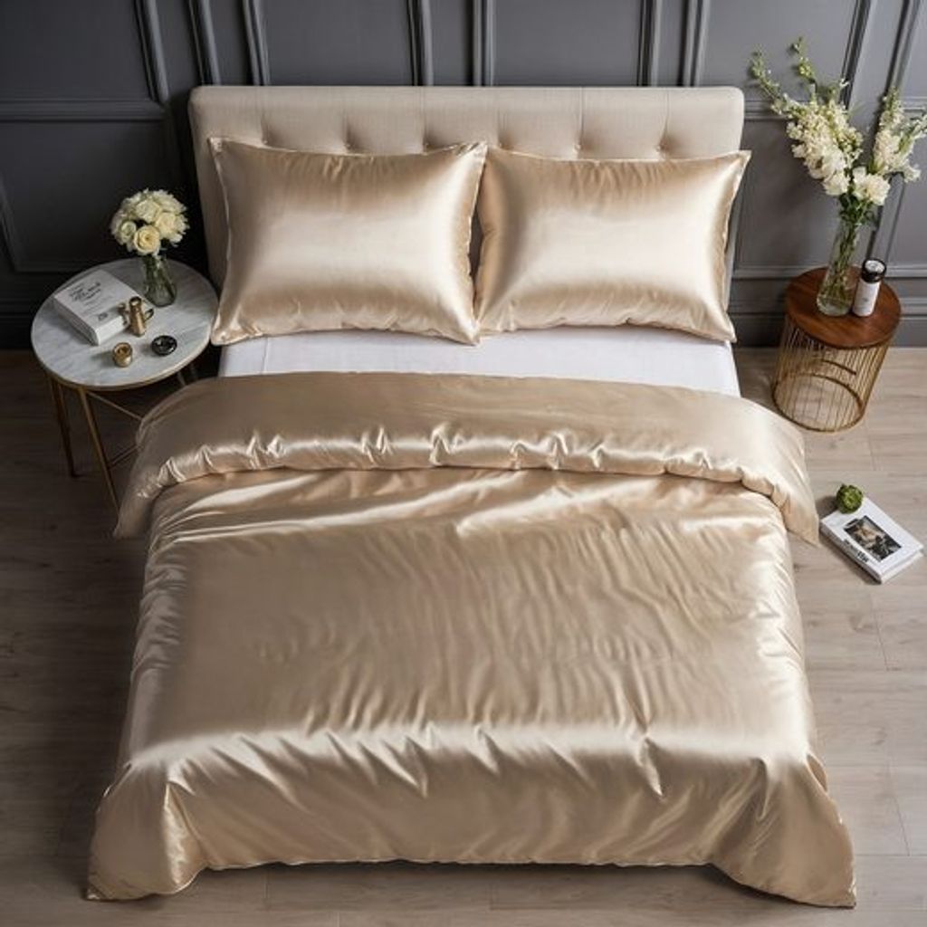 COZYOR Satin-Bettwäsche, mit verstecktem Reißverschluss, Produktbild 