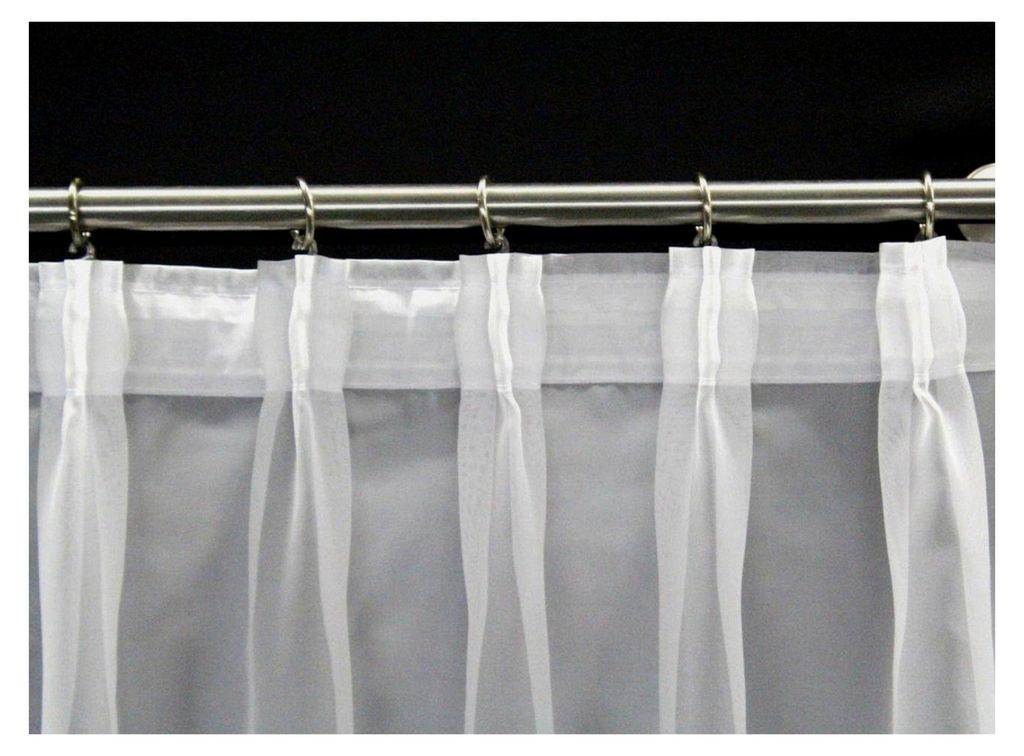 Fertiggardine Voile Store Deko Schal mit Faltenband 3-Falten-KRÄUSELBAND 1:2/50 mm (Größe wählbar), 125 x 200 cm (Höhe x Breite)