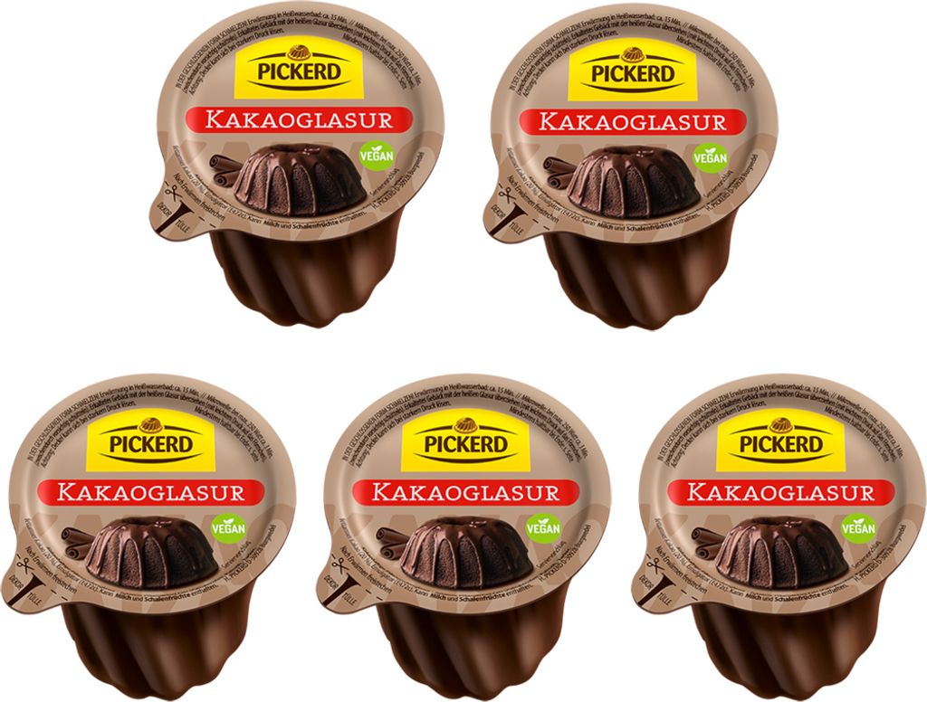 Pickerd Kakaoglasur im Gugelhupf Förmchen Kuchenglasur 150g Produktbild 