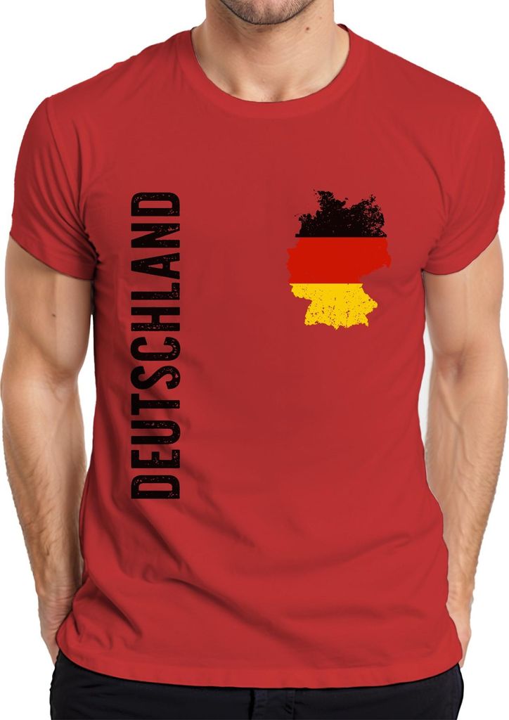 Deutschland Flagge Fußball Fan DE Trikot Weltmeisterschaft WM Herren T-Shirt, Rot, XL
