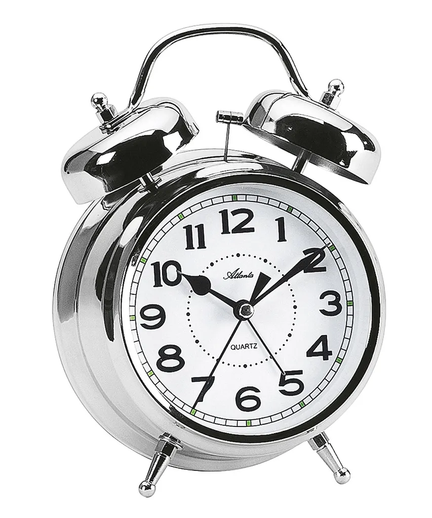 Réveil sans Tic-Tac Atlanta 1647-19 Blanc pour un Sommeil Réparateur