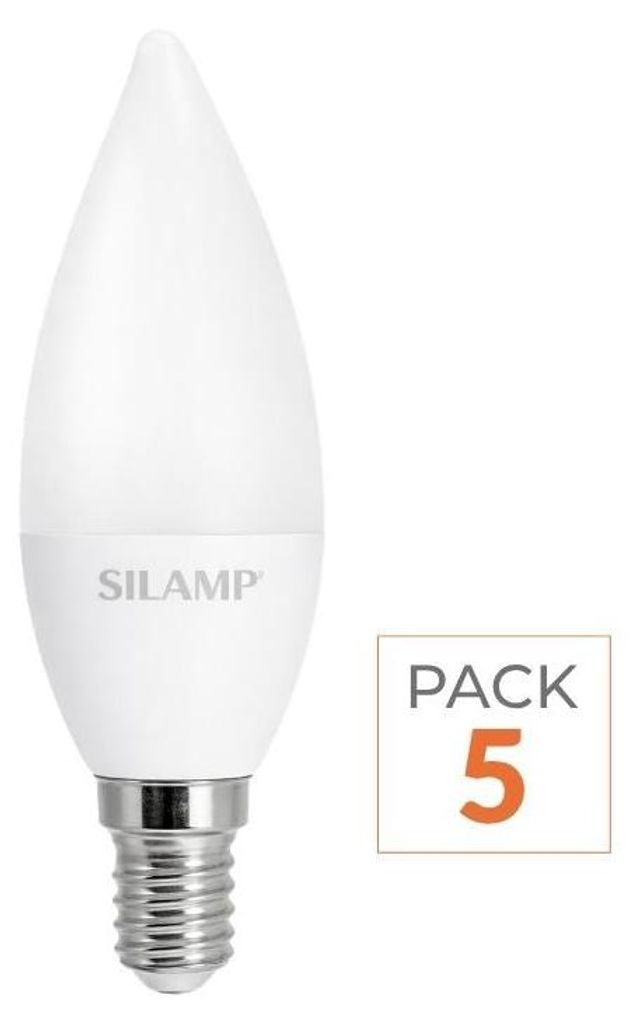 Ampulle LED E14 8W 220V C37 180° (Pack de 5) - Blanc Neutre 4000K - 5500K