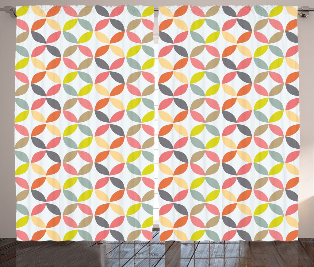 ABAKUHAUS Jahrgang Rustikaler Vorhang, Ornament, Wohnzimmer Universalband Gardinen mit Schlaufen und Haken, 280 x 175 cm, Mehrfarbig