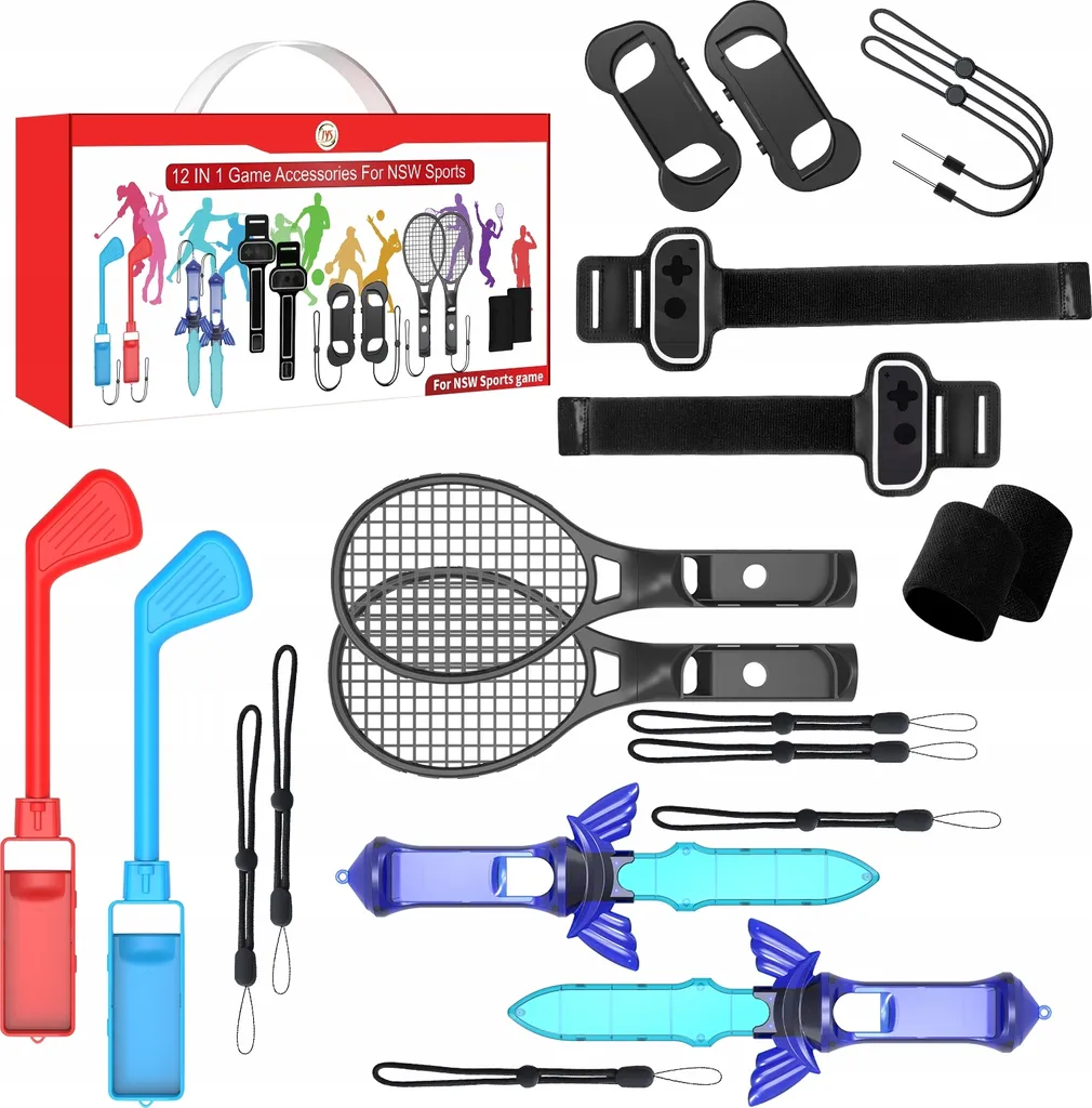 Accessoires de sport pour Joy-Con Nintendo Switch et OLED - Lot de 12