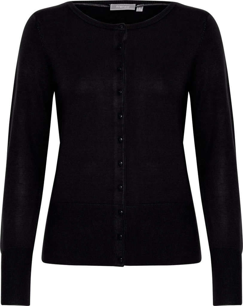 fransa FRZubasic Damen Strickjacke Feinstrick Cardigan Strickcardigan mit Rundhalsausschnitt und Knopfleiste