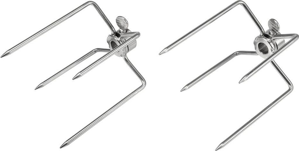 2 Stück Multifunktionale Edelstahl-BBQ-Gabel Grillgabel Bratspieß Grillwerkzeug