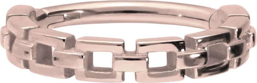 Ohrpiercing, Nasenpiercing, Septum Piercing Chirurgenstahl Segmentring Clicker KETTEN-DESIGN RoséGold Innendurchmesser: 10mm + Stabstärke: 1,2mm