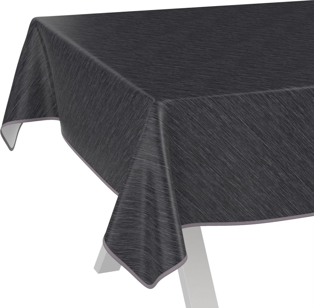 Tischdecke Wachstuch Einfarbig Anthrazit Robust Wasserabweisend Breite 140 cm Länge 160 cm