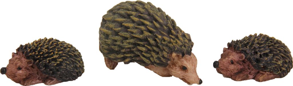 3x FADEDA Igelset / Höhe:3 cm / handbemalt / detailgetreue Krippen Figuren - Weihnachten Tisch Dekoration Krippe Zubehör