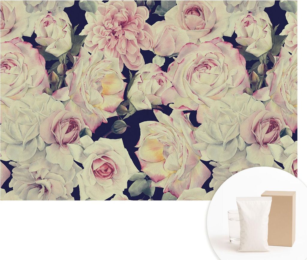 Fototapete - Wandbilder für Wohnzimmer - 104x70 cm - Dekorative Wandfolie - Modernes Design für Wanddekoration - Tapeten für Innenräume - Blume...