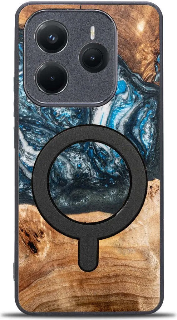Cover Xiaomi Redmi Note 14 5G MagSafe: Bewood Unique Planets Earth in Legno