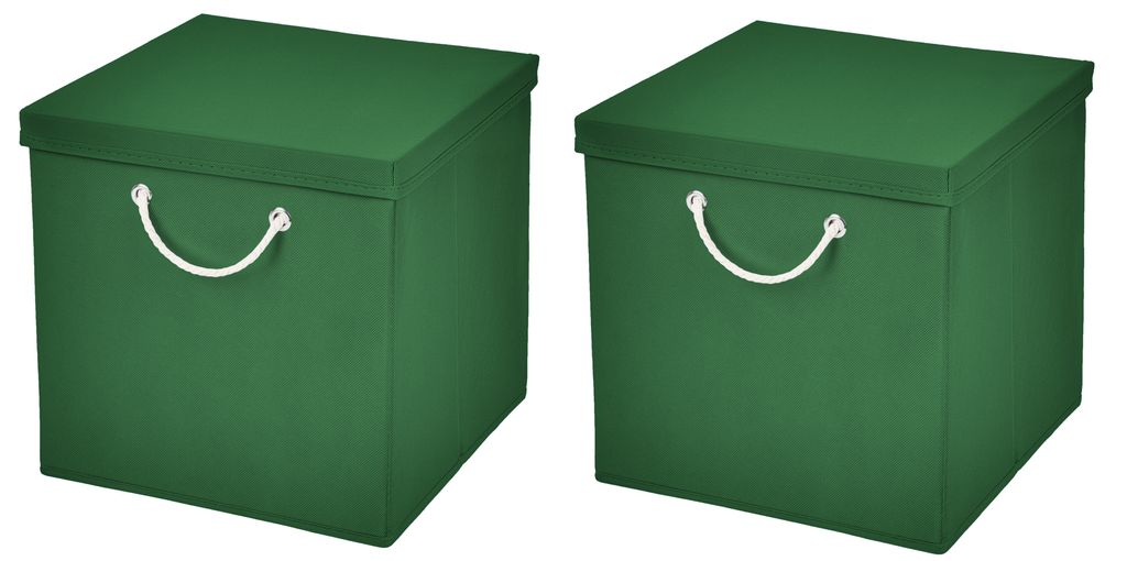 2 ks tmavozelená skladacie krabica 30 x 30 x 30 cm Obrázok produktu 