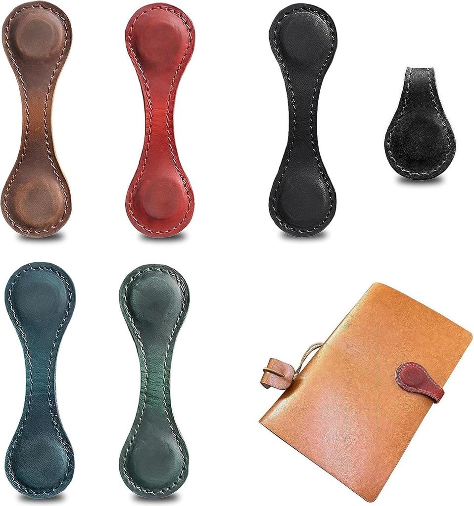 Magnetische Lesezeichen - Retro Design - 5 Stück - Leder