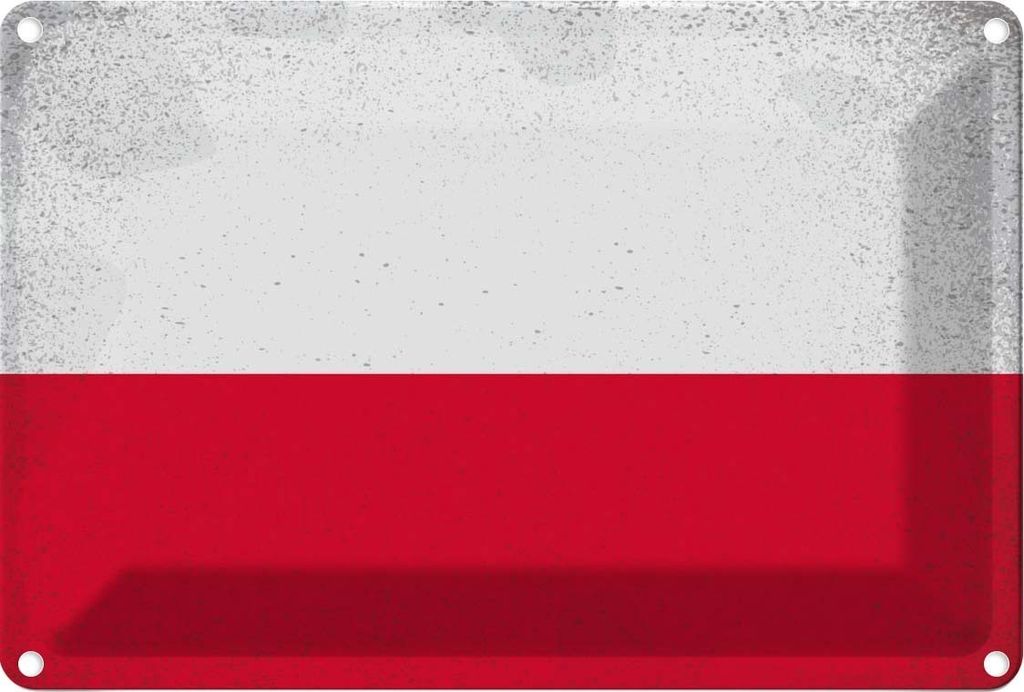vianmo Blechschild 20x30 cm Polen Poland Vintage Flagge Fahne Wappen