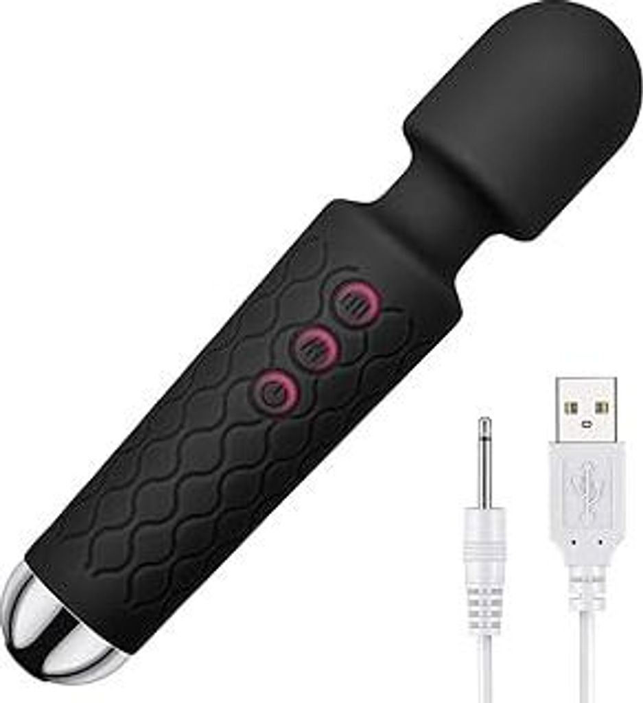 Vibration für Frauen Massagestab Massager Leises&Starkes,Elektrischer Handheld Kabelloses Handmassagegerät Stab-Massager aus Weiches Silikon, 20 ...