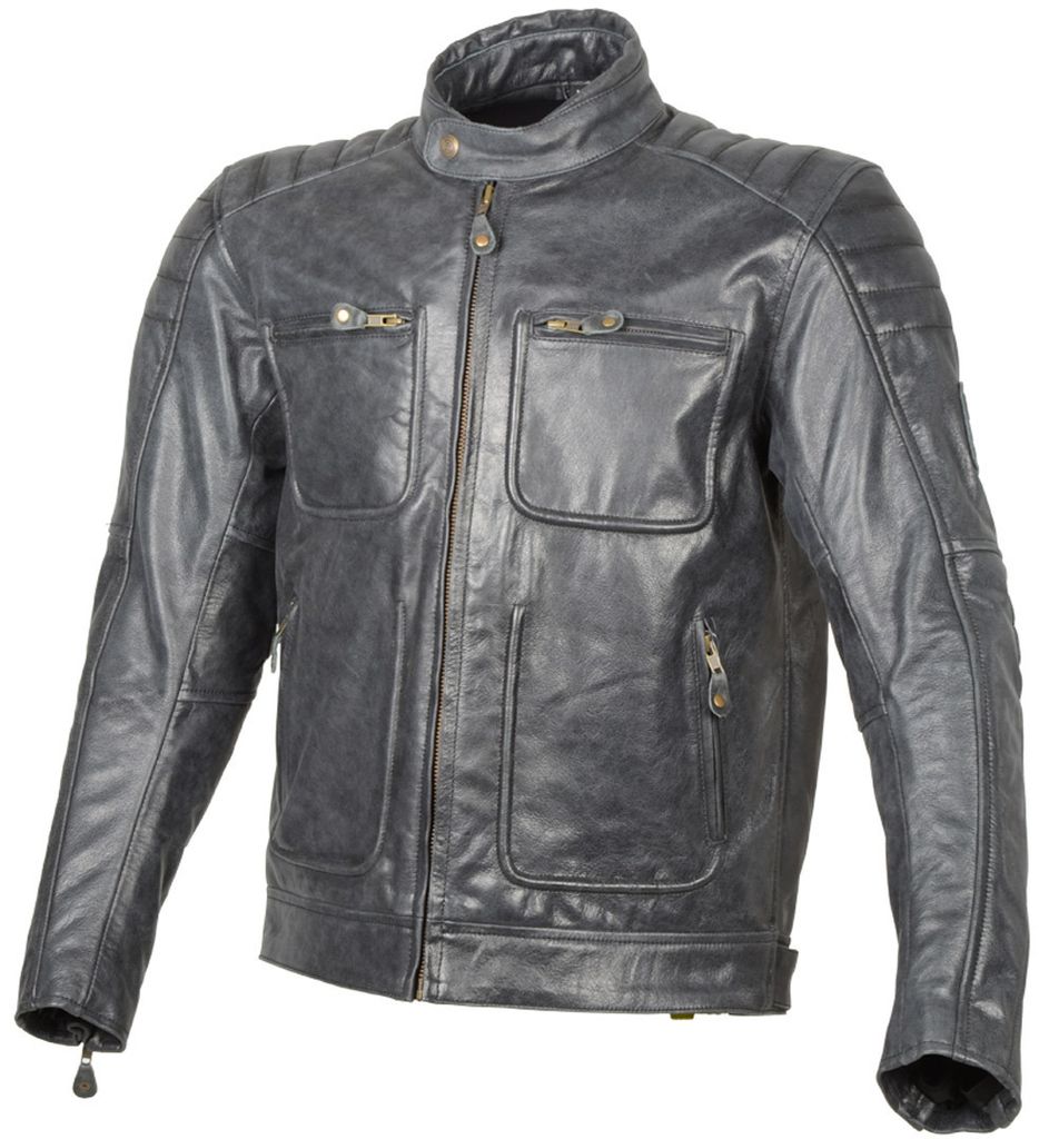 Booster Spitfire Motorrad Lederjacke Farbe: Schwarz, Grösse: M