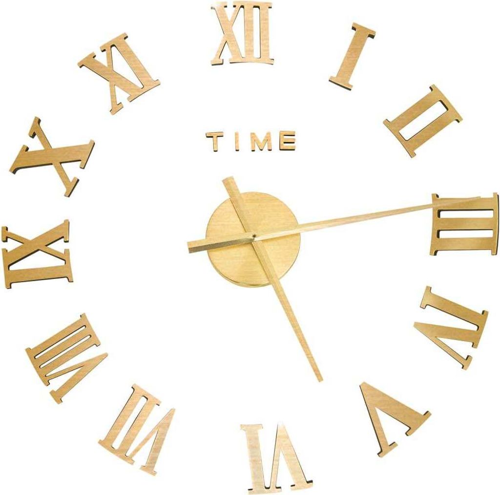 vidaXL 3D-Wanduhr Modernes Design Golden 100 cm XXL Produktbild 