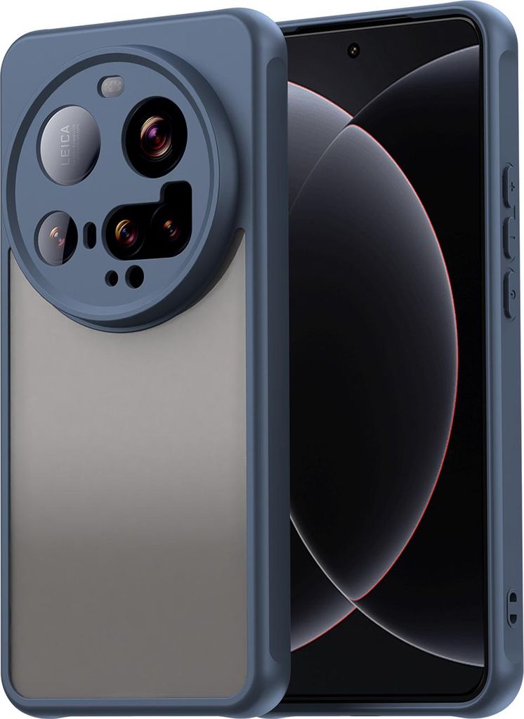 Matt Hülle für Xiaomi 15 Ultra mit Kameraschutz, Transluzente Matt Rückseite Stoßfeste Handyhülle Blau