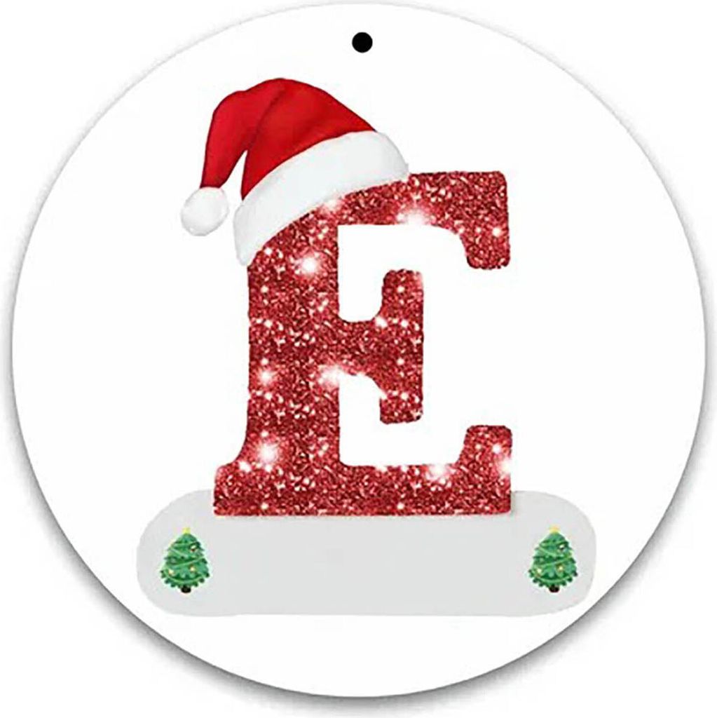 Weihnachtsanhänger, kreatives, personalisiertes Alphabet-Hängeornament für festliche Weihnachtsbaumdekoration E