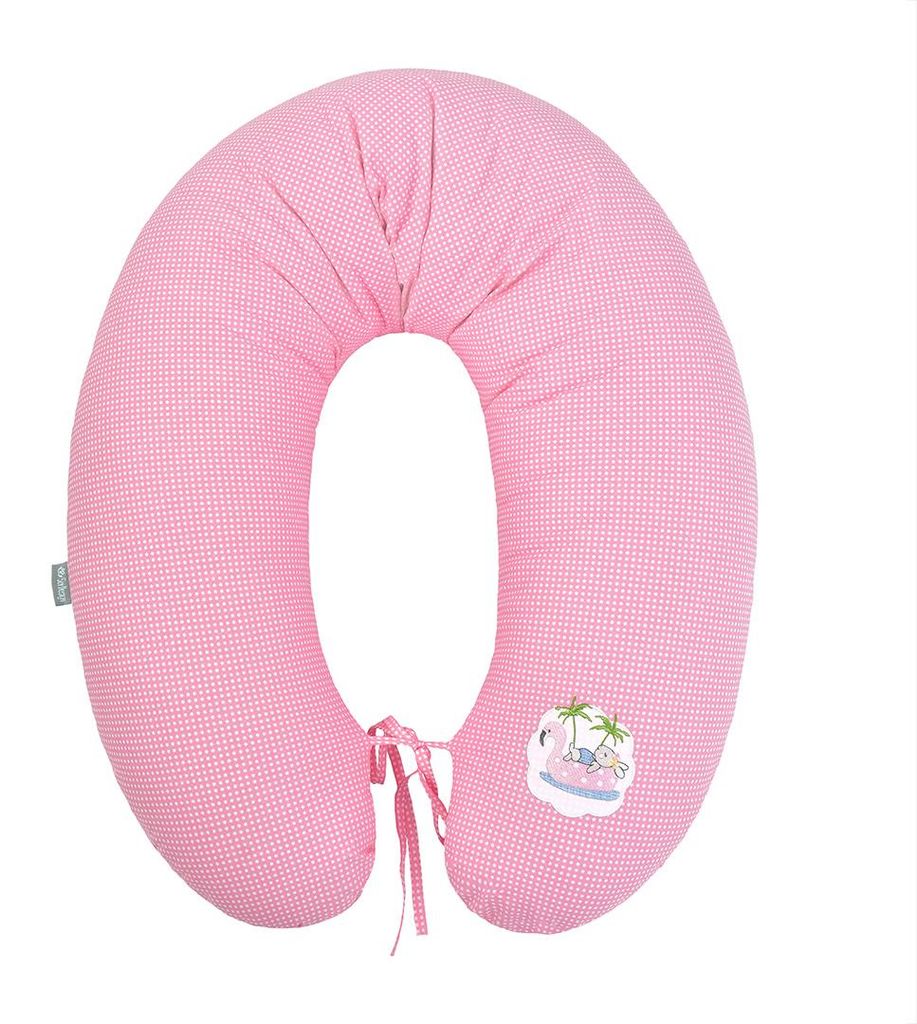 Stillkissen 170x30 cm | Füllung Faserbällchen | Bezug 100% Baumwolle | Tropikal rosa