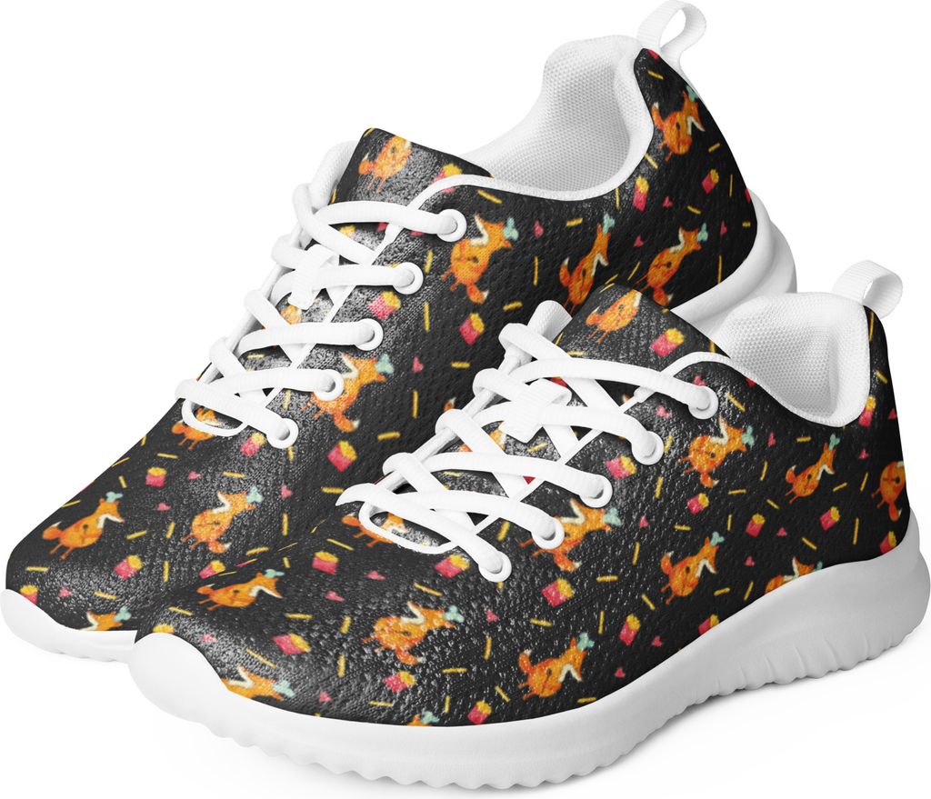 Mr. & Mrs. Panda Sneaker Damen Fuchs Pommes Größe 36 - Grau - Geschenk, Schwarz, Pomes Frites, Muster, Frauen, Weiß, Sportschuh