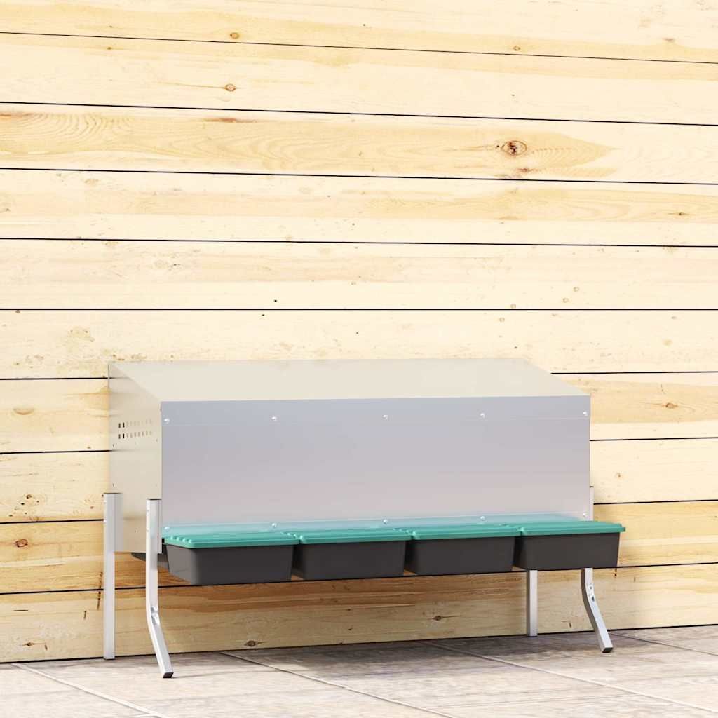 Hühner-Nistkasten 3 Fächer mit Beinen Verzinkter Stahl, Kleintier-Ställe DesignMöbel Neu