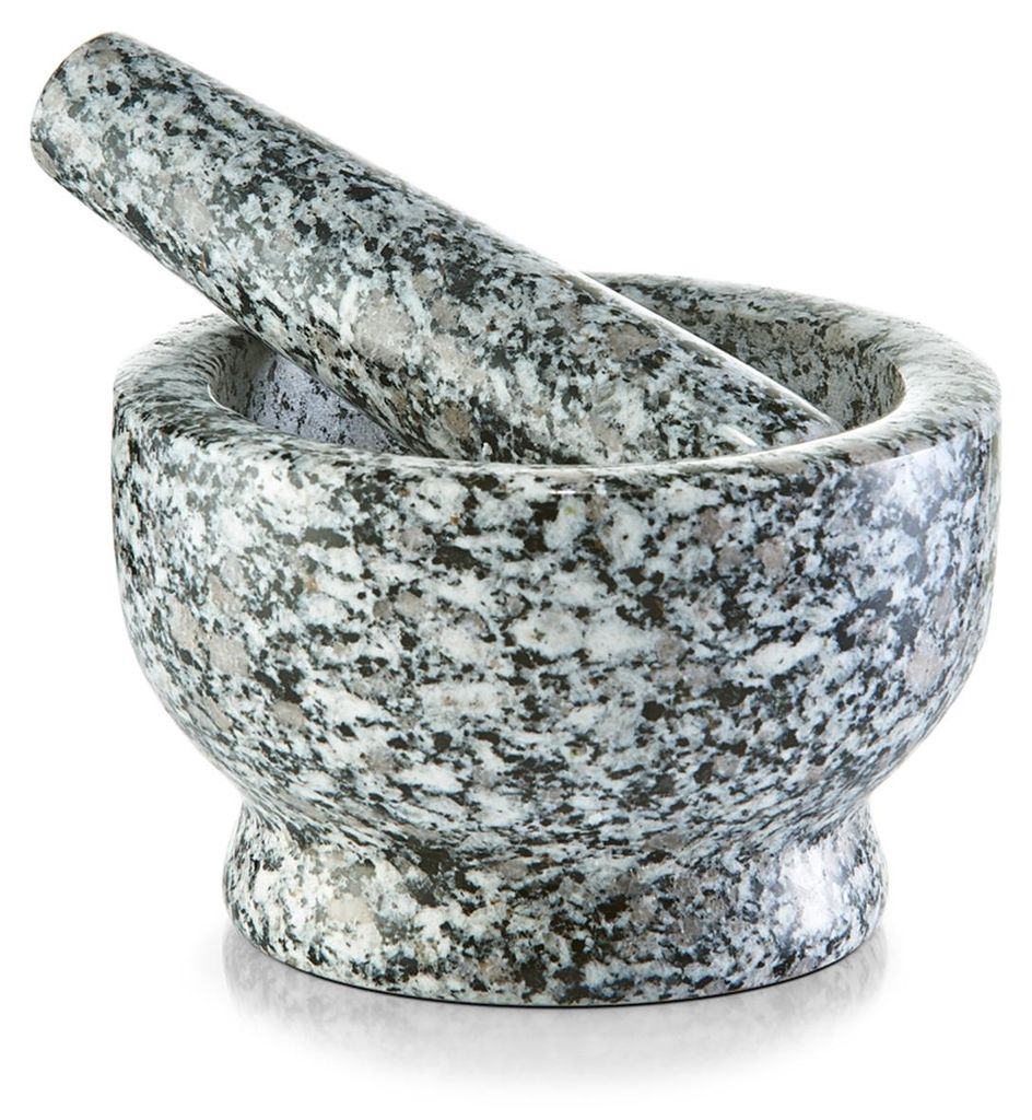 Mortier avec pilon en granit, gris, diamètre 13 cm Image du produit 