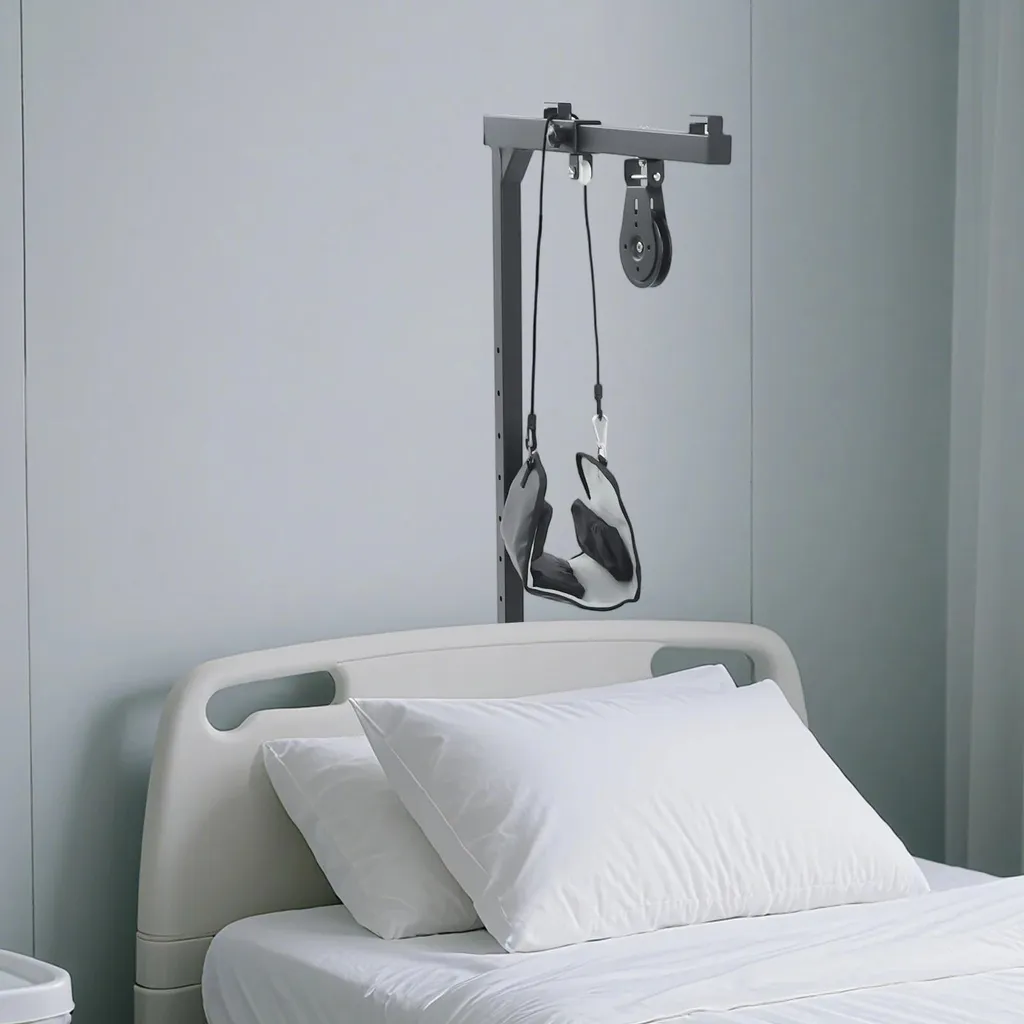 Cadre vertical d'aide au lever et traction cervicale pour seniors