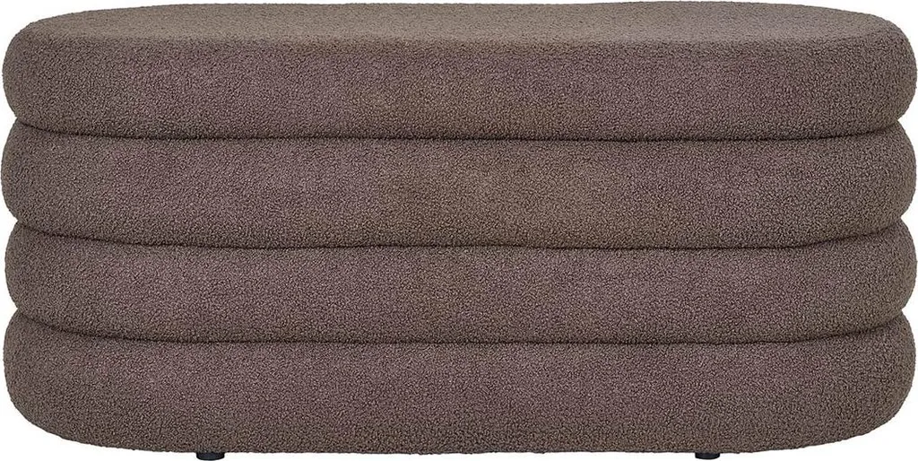 Pouf bouclette marron avec coffre de stockage Lisa Design Neo élégant