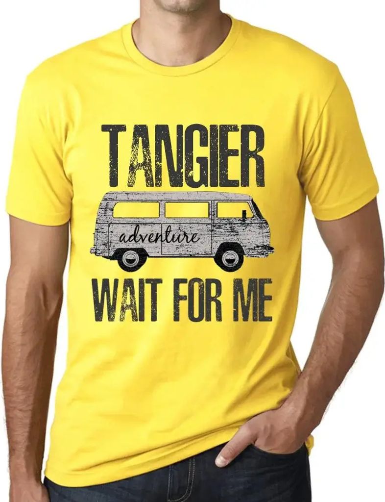 Herren Grafik T-Shirt Abenteuer warten in Tanger auf mich – Adventure Wait For Me In Tangier – Öko-Verantwortlich Vintage Jahrgang Kurzarm Lus...