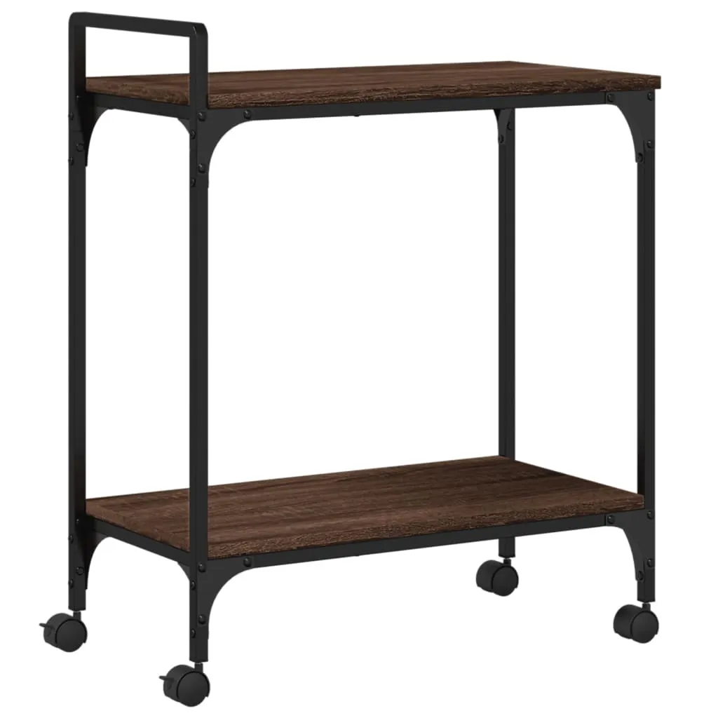 Carrello da cucina in rovere marrone 60,5x31x72,5 cm Materiale a base di legno