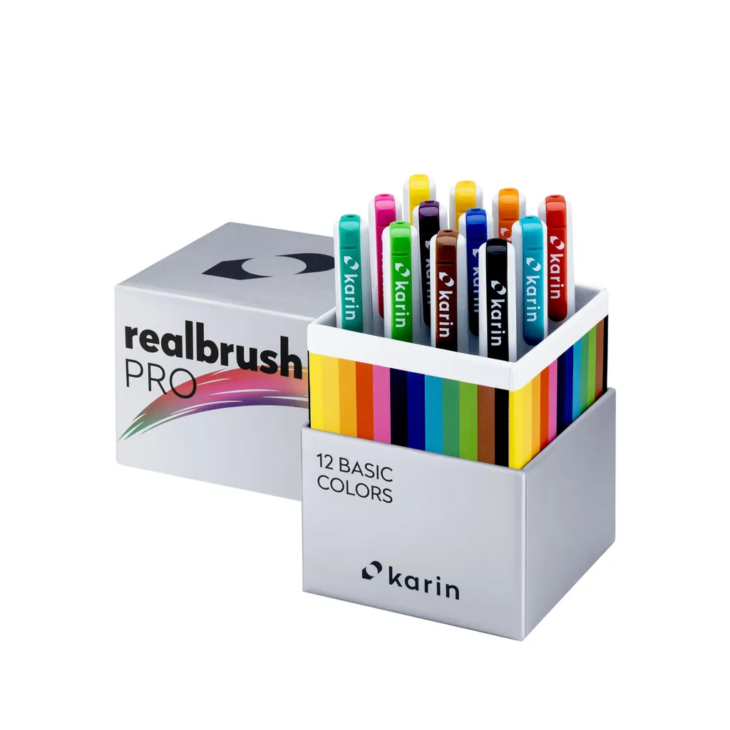 Karin Realbrush PRO Basic Colors Set 12 marqueurs pinceaux avec étui - 3