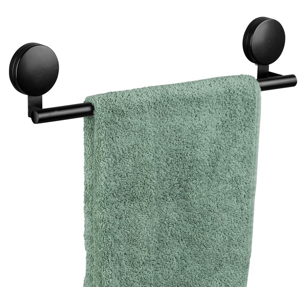 WENKO Static-Loc® Plus Badetuchstange Pavia Schwarz Produktbild 