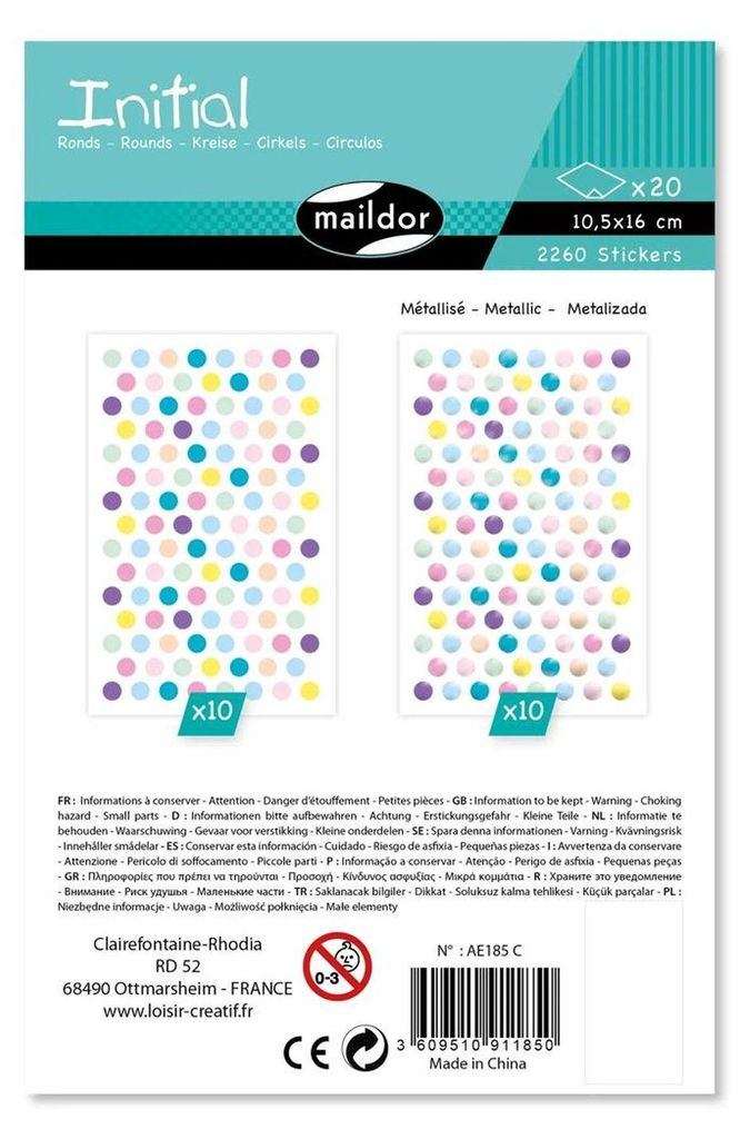 Maildor Initial Rund Glit Past 20Bg 10,5x16