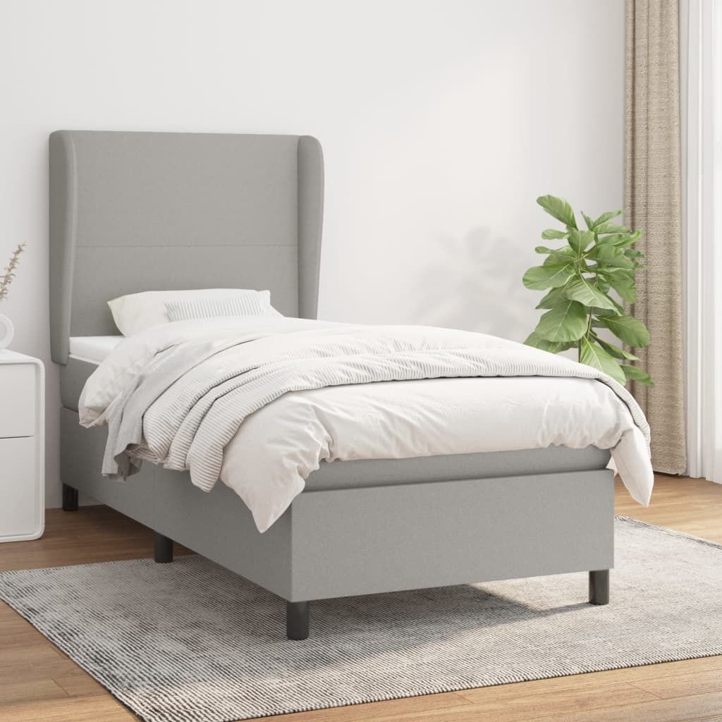 Maison Exclusive - Boxspringbett mit Matratze Hellgrau 80x200 cm Stoff