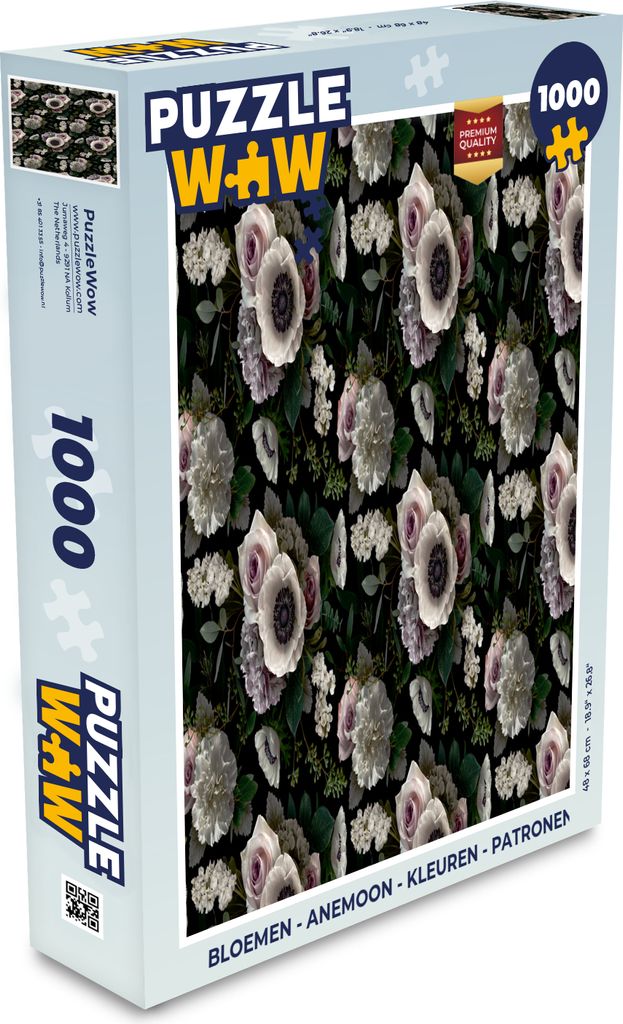 MuchoWow Puzzle 1000 Teile Blumen - Anemone - Farben - Muster - Spielzeug - Alt und Jung - Spiele - Puzzeln